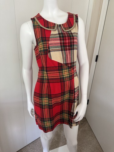 Plaid sleeveless shift dress - sleeveless,