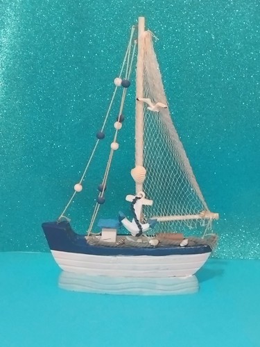 Wooden sailing boat action - sailing,