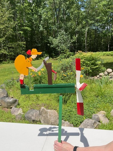 Vintage wooden whirligig lady - vintage,