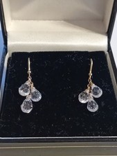 14ct Gold Earrings , High quality sparkling crystal Drop / Dangling "Reduced"