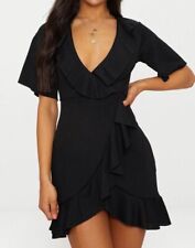 Ladies Ex Pretty Little Thing Wrap Style Mini Dress Size 6 8 10 12 14 16
