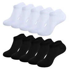 Men Women Cotton Ankle Socks Low Cut Sports Trainer Black & White Pack of 3 6 12