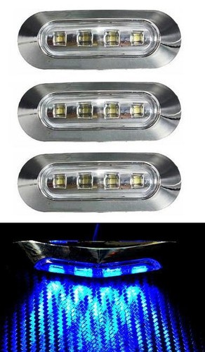 12v chrome blue led side - chrome,