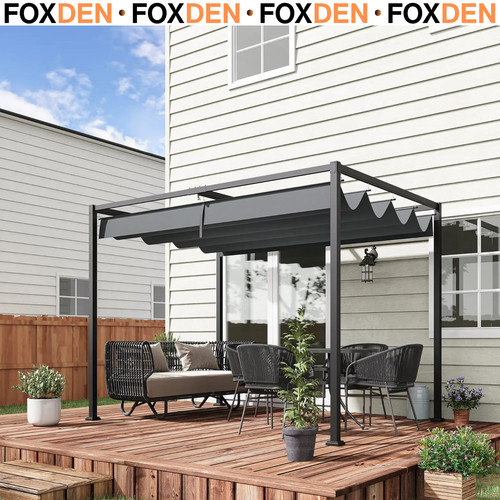 Metal pergola retractable - metal,