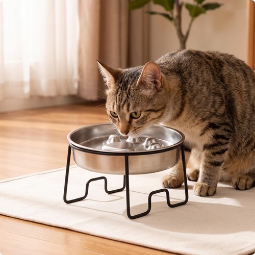 Pet feeder with stainless - feeder,