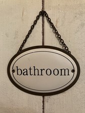 Vintage Bathroom Door Sign  Ceramic