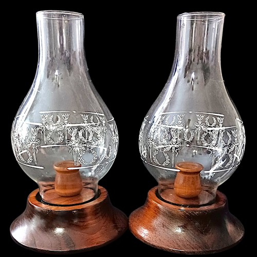 Wood glass hurricane candle - wood,