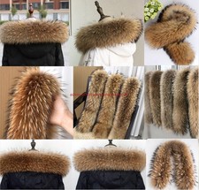 Real Raccoon Fur Collar Scarf Trim for DIY Hood Winter DownCoat Parka Dedicated