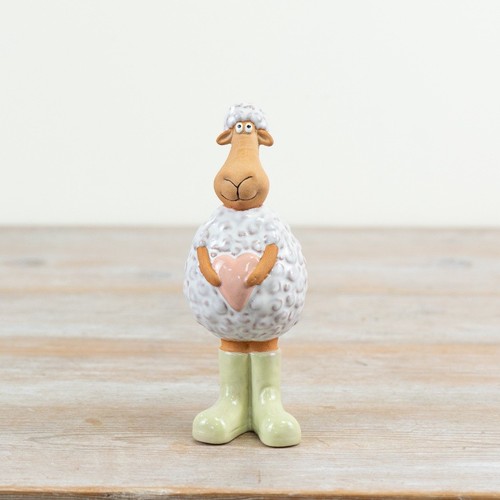 Standing white sheep - standing,