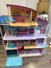 Sofa for Dolls Pink Pillow Back 1:6 Scale fits Barbie Doll House Furniture