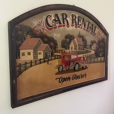 Vintage 3D Car Rental Open