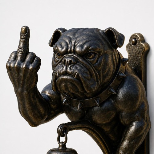 Funny bulldog doorbell - bulldog,