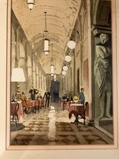Rod Pearce watercolour "GRAND CAFE VENICE" Signed with Certification (AP)1