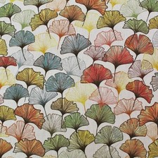 Ginkgo Leaf Linen Look Fabric