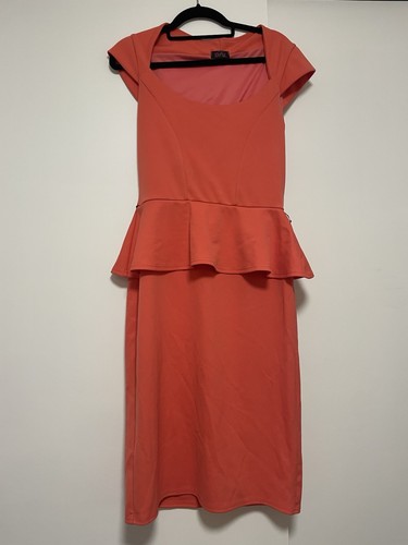 Coral peplum dress evita - peplum,