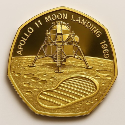 Apollo moon landing - moon, 1969