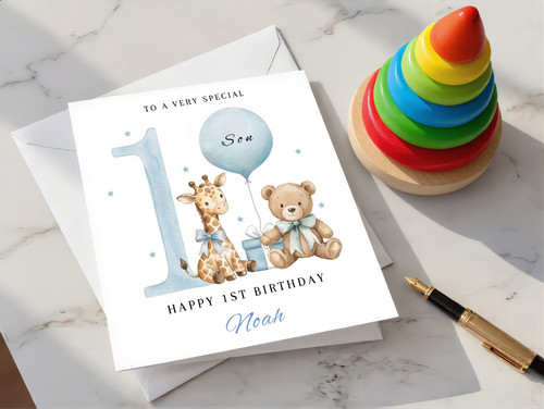 First birthday card for - birthday, boy