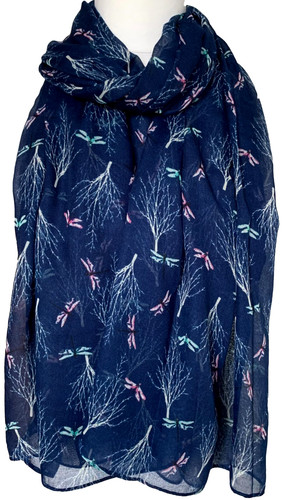 Dragonfly scarf ladies - dragonfly, navy