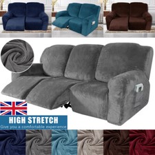 Velvet Recliner Chair Slipcover 1/2/3 Seater Stretch Couch Protector Sofa Cover