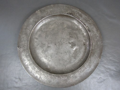 Antique pewter charger - antique,
