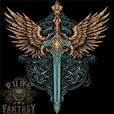 A Viking Sword With Wings Excalibur Tribal Mens Cotton T-Shirt Tee Top