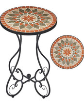 Mosaic Bistro Set Outdoor Metal Frame Garden Table