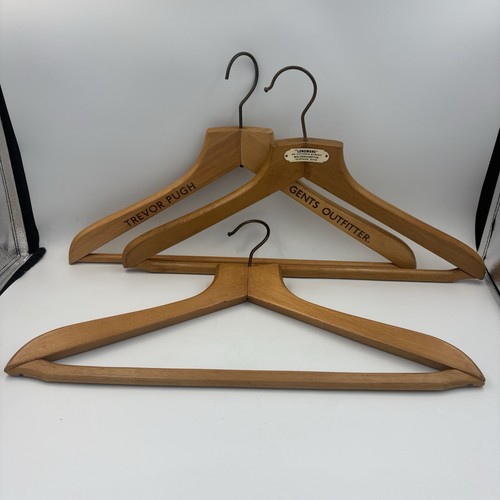 Vintage wooden coat hangers - coat,