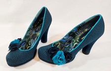 Ruby Shoo Eva Court Shoes, UK Size 4, Teal Blue Colour, Party Shoes