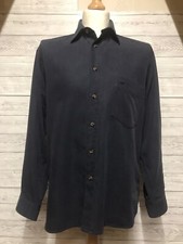 Oakman Men's Designer Blue Long Sleeve Shirt Size *Large* L Cotton RRP £49