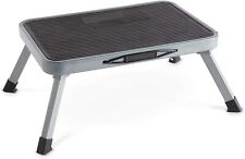 Metal Folding Step Stool Seat - 1 Step Ladder Anti-Slip Feet Compact & Sturdy UK