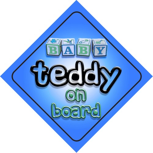 Baby teddy board car sign - baby,
