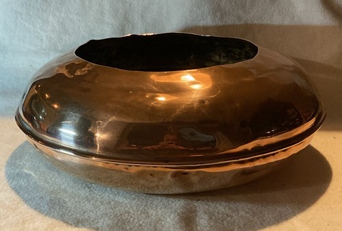 Antique copper bowl planter - copper, bowl/planter