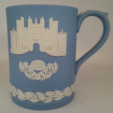 Vintage Wedgwood Christmas 1976 Pale Blue Jasperware Hampton Court Mug A7 G249