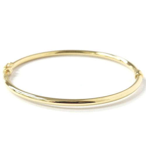9ct gold bangle plain hinged - 9ct,