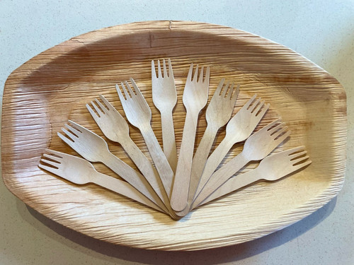 Wooden forks 100 per pack - wooden,