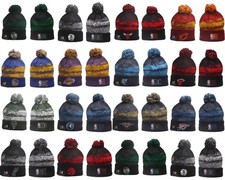 Unisex Adults Basketball Cuffed Knit Hat Fleece lined With Pom 25