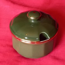 VINTAGE 'APILCO GREEN & GOLD' LIDDED SUGAR POT