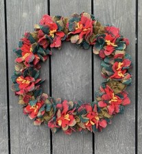 Make A Rag Rug Christmas Wreath Kit, Pure Wool Blanket Yarn, Craft, Christmas 🎁