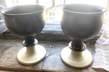 Medieval Style Wine Goblets  X 2 Scottish Studio Pottery ?