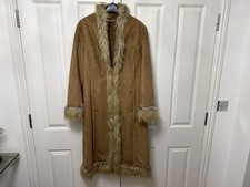 NEXT Afghan Style Faux Suede  Fur-Trimmed Coat