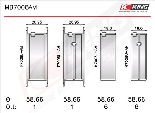 King mb7008am0 crankshaft - king,