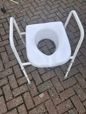 4" Raised Toilet Seat White, Elevated Support for Elderly Disabled