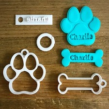 Dog Bone + Paw Cookie Cutter Set | PERSONALISED Biscuit Pastry Animal Name
