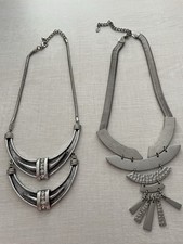 Used Ladies Silver Necklaces x 2 (Not Real Silver) Good Condition