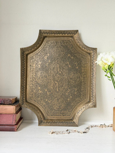Vintage hand engraved brass - hand,