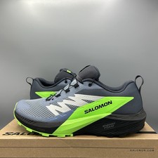 Salomon Sense Ride 5 GTX Black Green Goretex Trail Running Shoes UK 9.5 EU 44