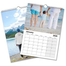 Personalised Calendar A3 2026, Photo Wall calendars, upload 12 image + Cover