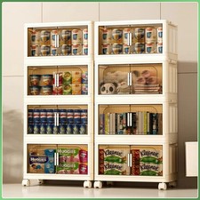 Large Folding Storage Box Stackable Case Cabinet Closet Home Organizer on Wheels