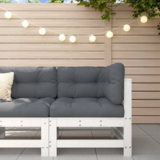 Corner Sofa White Solid Pine