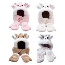 Cute Ear Hat Gloves Scarf Set